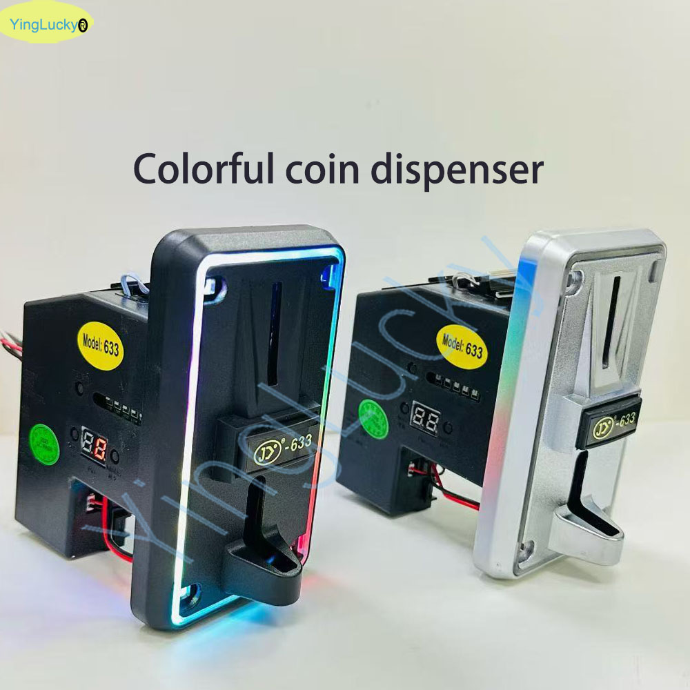 Coin Pusher Machine - الملونة LED متعددة عملة متقبل عملة