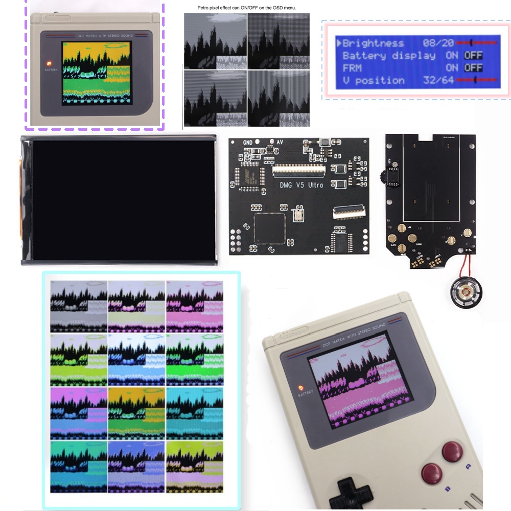 Lcd Screen Arcade - شاشة RIPS بـ 36 لونًا متغيرة